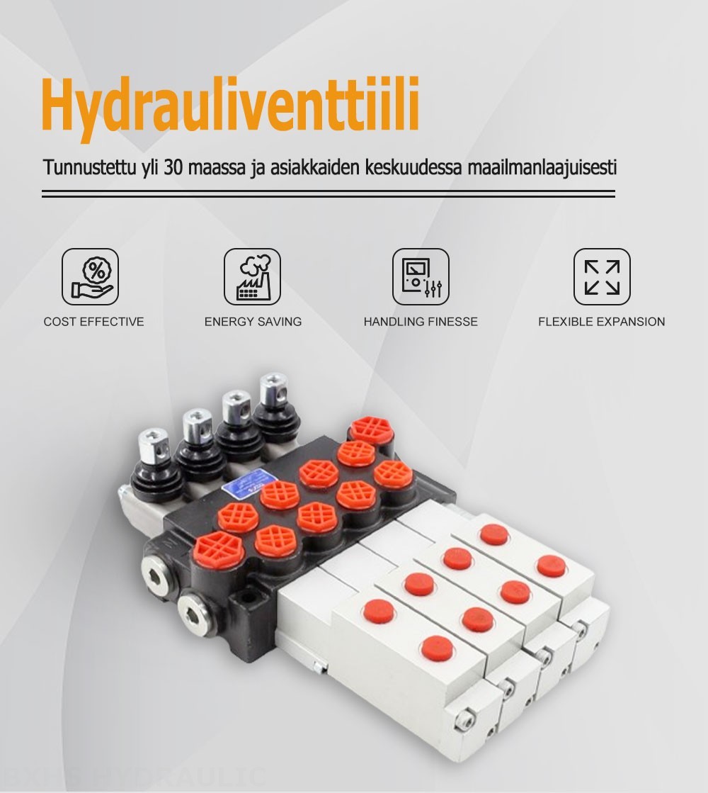 P40 Hydraulinen ja manuaalinen 4 jakajaa Monoblokki suuntaventtiili